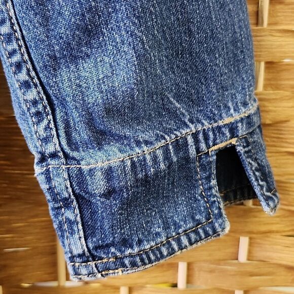 LIZ CLAIBORNE Lizwear Jeans Denim 3/4 Sleeve Collared Long Maxi Dress Petite 2 - Picture 11 of 12